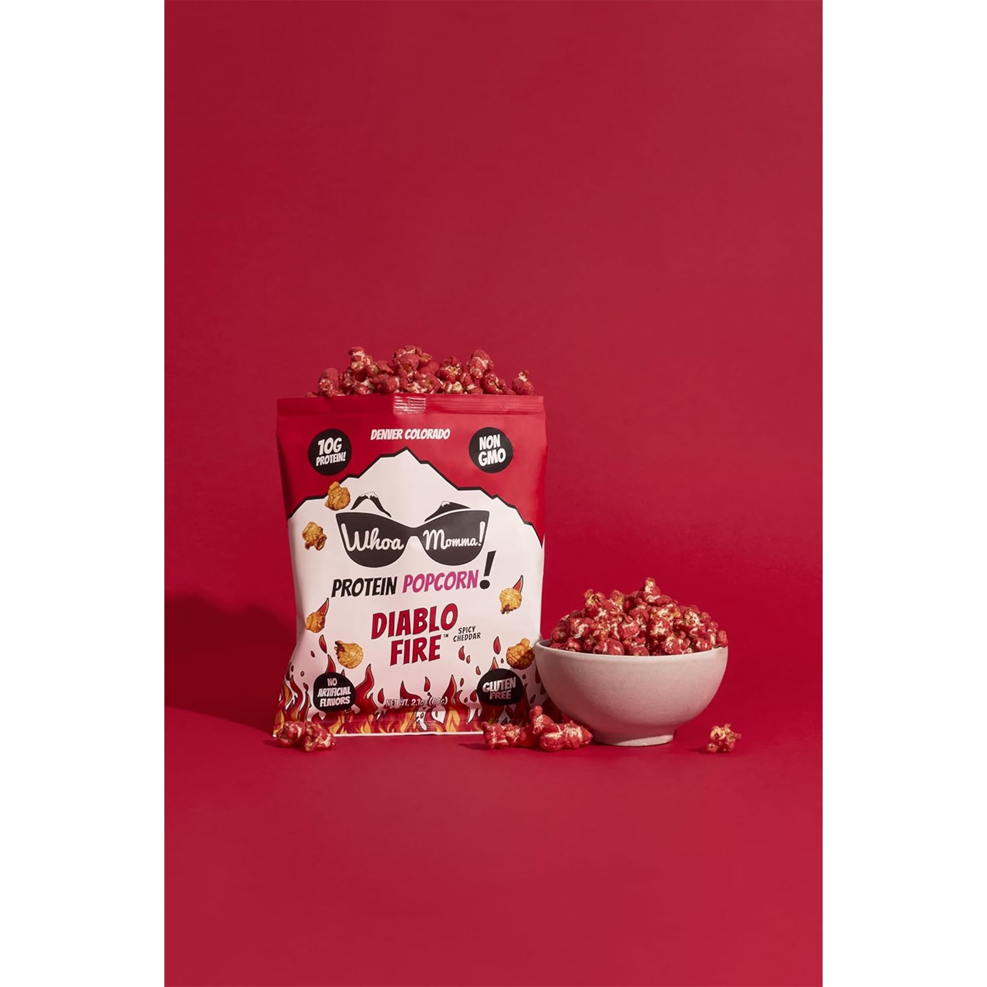 Whoa Momma! Protein Popcorn Variety Pack, High Protein, Gluten Free Popcorn, 12-pack of 1oz Bags (4 of Each Flavor)