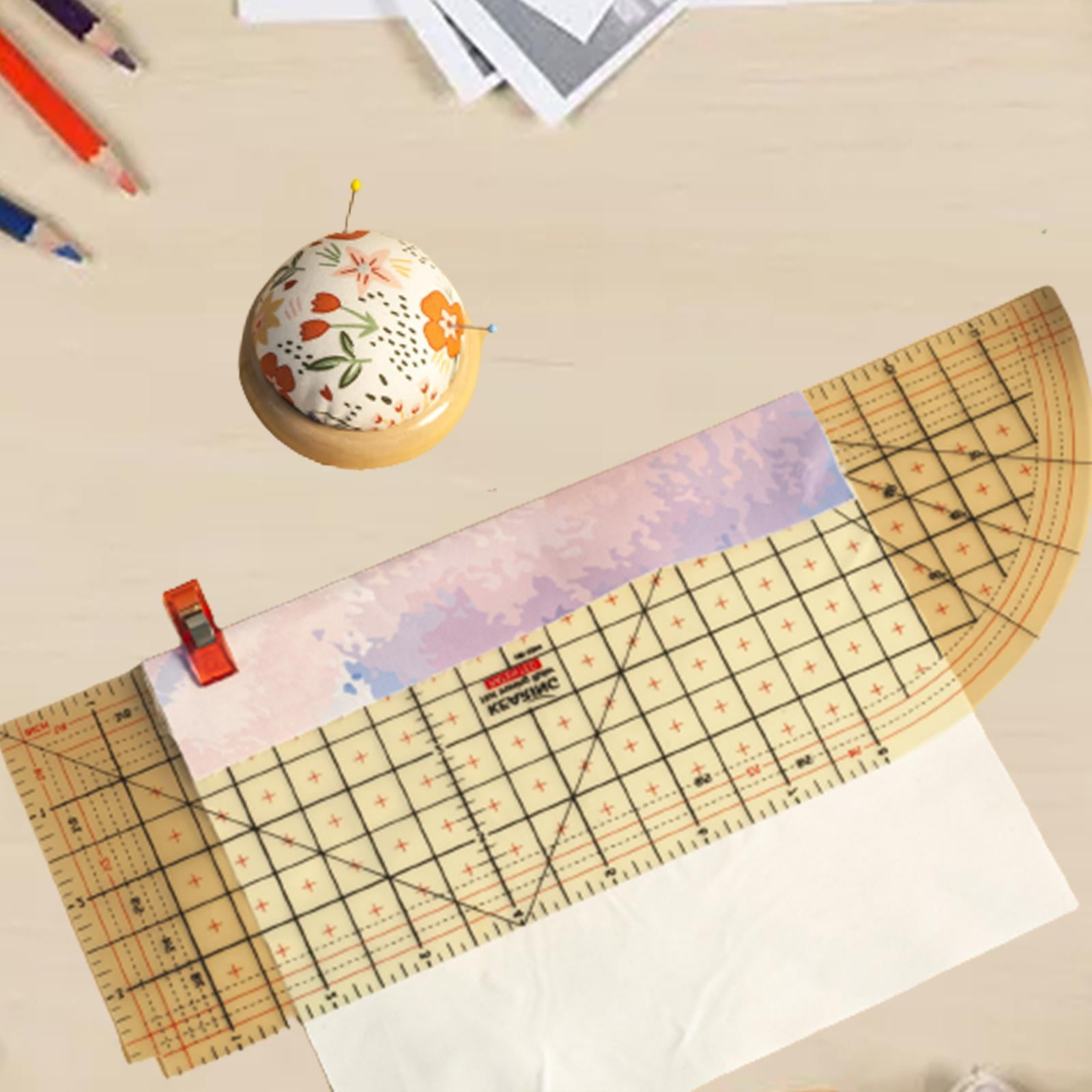 Hot Hem Ruler Tailor Patchwork Ruler Portable Heat Resistant Quilting Guide Sewing Ruler Sewing Fittings for Press Dry or Steam Iron Folding