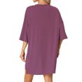 thumbnail image 3 of Conjunto de lounge de gran tamaño para mujeres INSPIRE CHIC, sudaderas de entrenamiento, camiseta con pantalones cortos de ciclista, conjuntos en L púrpura y rojo, 3 of 6