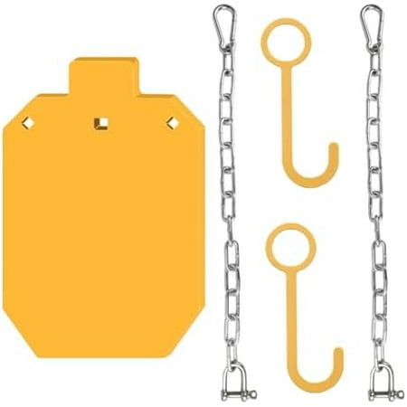 Steel Targets for Shooting (Yellow-Rectangular Steel Target 2 Hooks and 2 Steel ChainBrackets)$$Other