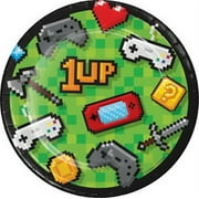 Creative Converting 336034 Video Game Party Dessert Plates, 8 Count