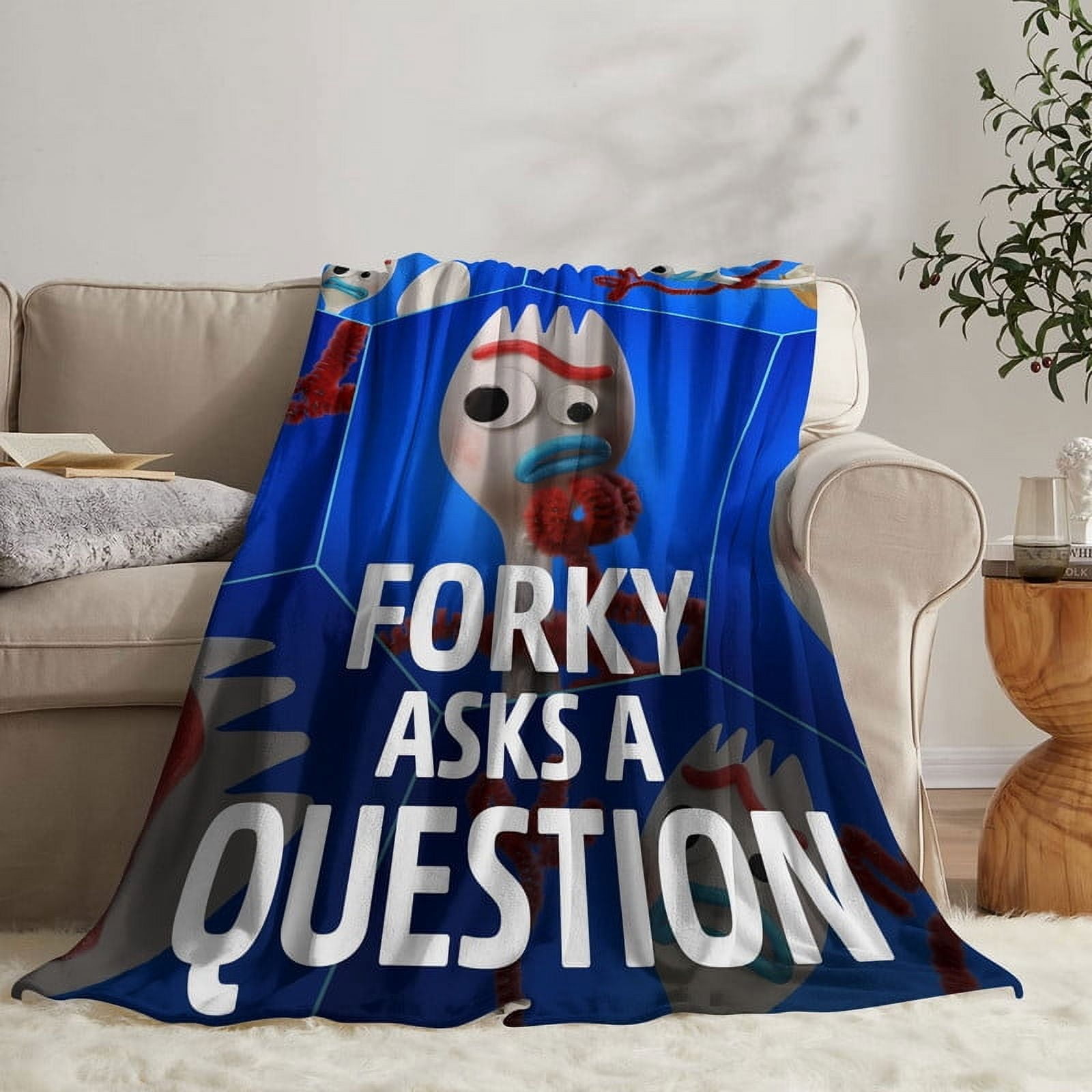 Forky Asks a Question Throw Blanket Gifts for Fans Lover Girls Boys Women Present Hoodie Him Bed 30"x40"
