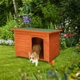 thumbnail image 2 of Zimtown 45" Dog Kennel Wooden Dog House Large Outdoor Animal Shelter Natural Wood Color, 2 of 11