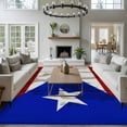 thumbnail image 4 of Star Blue Triangle Washable Area Rug 5 x 7 ft Red White Striped Puerto Flag Vintage, Soft Non Slip Rugs Stain Repellent Indoor Felt Carpet for Living Dining Room Bedroom Home Office, 4 of 9