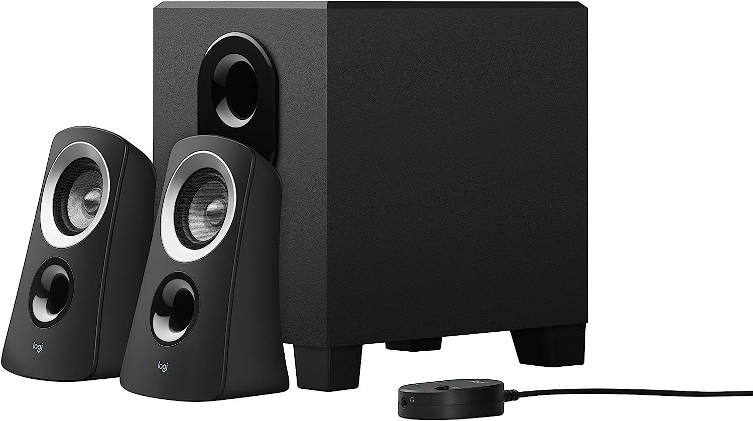 Logitech Z313 2.1 Multimedia Speaker System with Subwoofer, Full Range Audio, 50 Watts Peak Power, Strong Bass, 3.5mm Inputs, PC/PS4/Xbox/TV/Smartphone/Tablet/Music Player - Black - image 2 of 6
