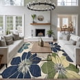 thumbnail image 3 of 6'x9' Area Rugs, Vintage Botanical Flowers Indoor Outdoor Area Rug for Living Room Bedroom, Rustic Floral Beige Burlap Washable Bathroom Rugs Kitchen Floor Carpet Mats Home Decor Aesthetic, 3 of 8
