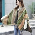 thumbnail image 2 of TRUBKH Large Scarf Winter Scarf Shawls and Wraps for Evening Dresses Women Scarves Sheer Scarf for Women Rebozo Para Mujer Crochet Poncho Green 2 One Size, 2 of 4