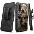thumbnail image 2 of For AT&T Motivate Max U668AA Cricke Ovation 3 Case Holster Belt Clip Kickstand Design Phone Cover With Free Tempered Glass Screen Protector - Deer, 2 of 5