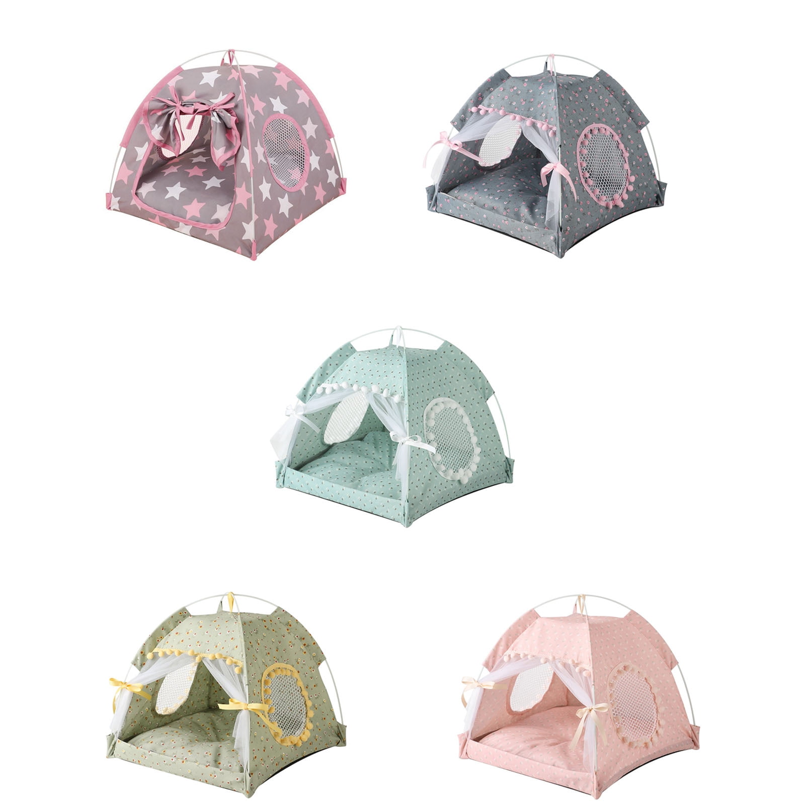Camping Tent Dogs Bed Pet Teepee for Dogs Kennel Indoor Nest Bed for Puppy Cave Dogs House