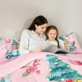 thumbnail image 5 of Feelyou Blue Xmas Car 01, Christmas Tree Gifts Twin Comforter Sets, Pink Princess Style Reversible Bedding Set, Ultra Soft Home Decor, 2pcs, 5 of 8