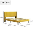 thumbnail image 4 of Unizone Modern Upholstered Wingback Platform Bed Frame with Headboard, Full, Yellow Velvet, 4 of 12