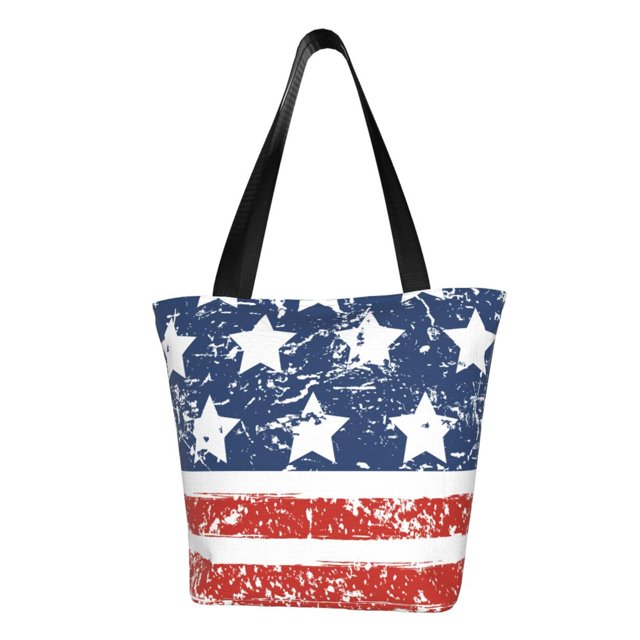 Balery USA Colors Stripes1 Bolsa de Hombro con Diseño, Bolsa Grande y Duradera, Bolsa Versátil para Compras