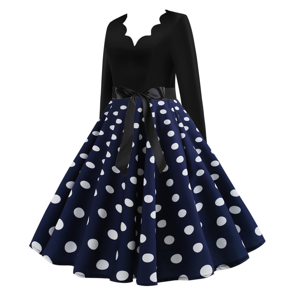 chinese dress ladies Elegant Solid Women Swing Vintage Dress with Bow Short Sleeve Red Blue  Pinup Casual Summer Ladies Dresses-1-L : Amazon.co.uk: Fashion main image 0