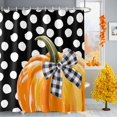 thumbnail image 2 of Shower Curtains for Bathroom-72"x84",Orange Pumpkin Autumn Thanksgiving Waterproof Bath Curtain Grommet Shower Curtain Set, 2 of 7