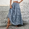 thumbnail image 6 of LYMAYTER Women Print Midi Skirt Boho Elastic High Waist Long Skirts for S-XL Small Floral A-Line Skirt, 6 of 7