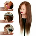 thumbnail image 2 of Professional Manequin head Human Hair Barber Practice Hairstyle Hairdresser Doll, 2 of 20