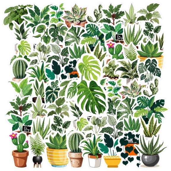 35pcs Potted Plant Stickers Stationery Stickers Stickers Teacher Reward Stickers DIY Stickers for Laptops Notebooks