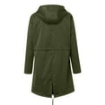 thumbnail image 3 of WTOBBY Women's Longline Outdoor Sun Raincoat - Waterproof Windproof Hooded Jacket with Striped Design for All Seasons and Weather Conditions ,Army Green L, 3 of 3
