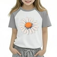 thumbnail image 2 of Zpanxa T-Shirts pour Tout-Petites Fille Été Imprimé Col Rond Manches Courtes Blouse d'École T-Shirt Imprimé avec Polyester Spandex 3 Ans, 2 of 4