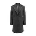 thumbnail image 4 of Roncen Women's Plaid Wool Blend Coat - Longline Notched Collar Winter Jacket with Button Front, 4 of 9