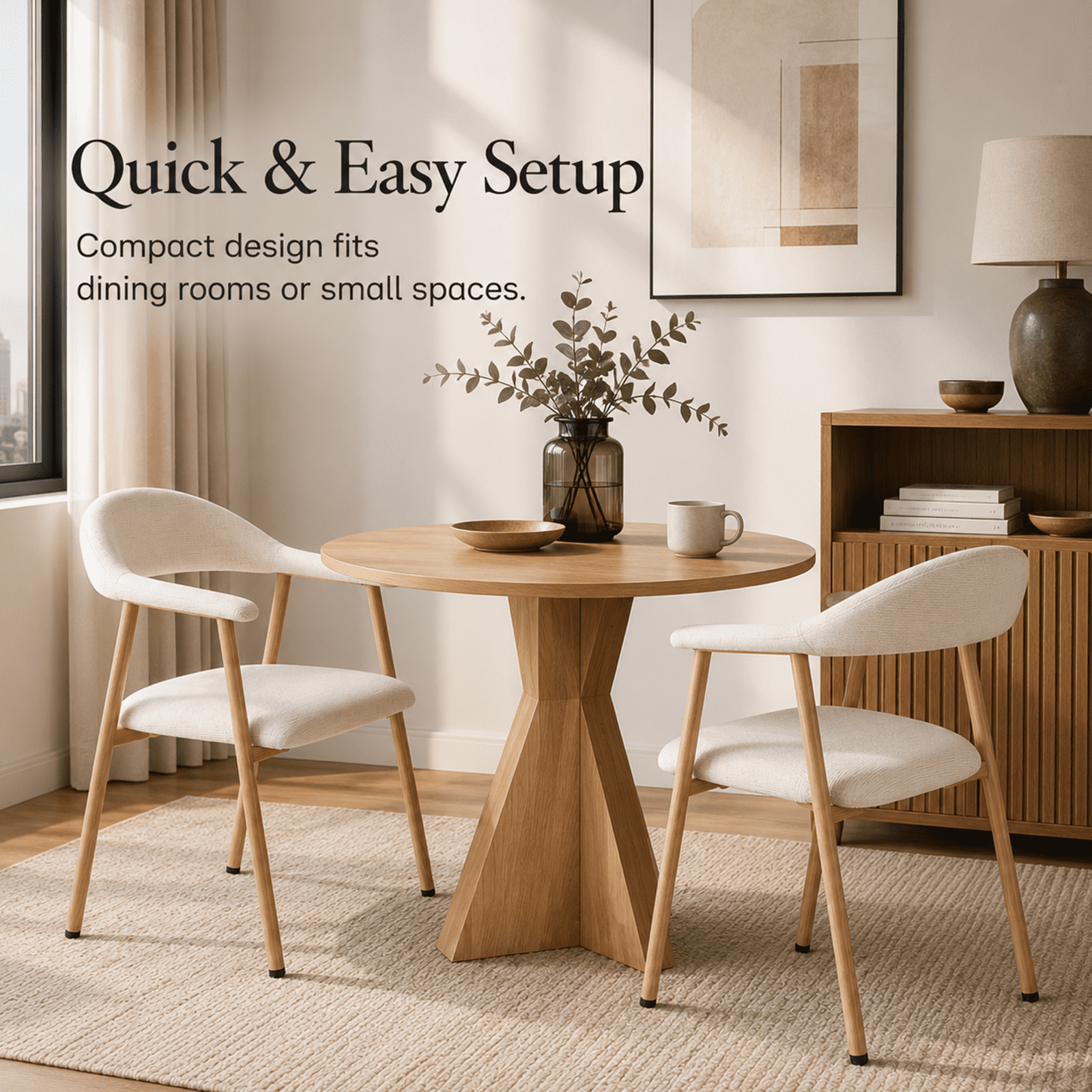 Alvantor Chairs Set of 2, A Modern Kitchen Side Chair Set with Curved Backrests and Linen Upholstery, Accompanied by Metal Decorative Chairs for Dining Room Kitchen Living Room Cafe