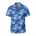 thumbnail image 2 of OGLCCG Hawaiian Shirt for Men Short Sleeve Floral Button Down Tops Summer Tropical Holiday Beach T Shirts,XXXXL,Sky Blue, 2 of 6