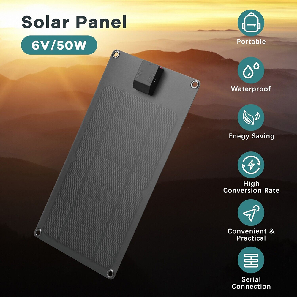 50W Flexible Monocrystalline Silicon USB Solar Panel Outdoor Boat RV Car Travel