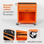 8-Drawer Tool Box on wheels, 2-IN-1 Rolling Tool Chest & Cabinet Large Capacity with , Lockable Tool Organizer for Garage Workshop Warehouse, Hidden Double Tool Box