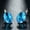 Light Blue, variant on 925Silver Big Oval Color ZirconStone Crystal Drop Earrings Women Wedding Jewelry-Dark Blue