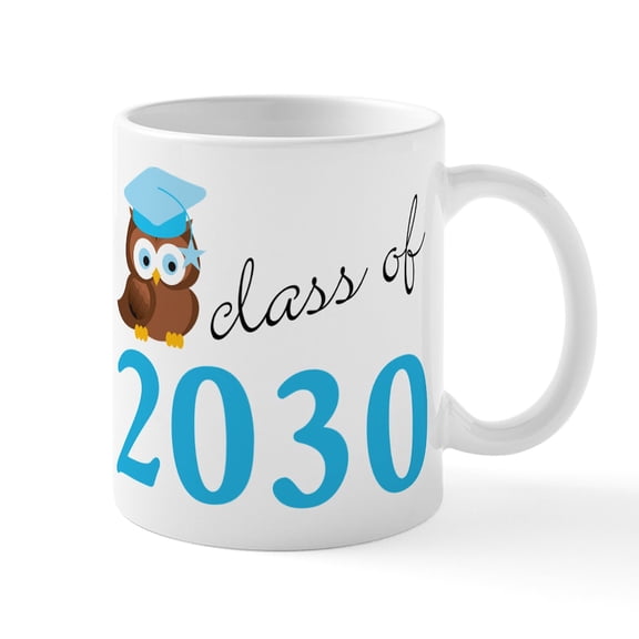 CafePress - Class Of 2030 Owl Graduation Gift Mugs - 11 oz Ceramic Mug - Novelty Coffee Tea Cup