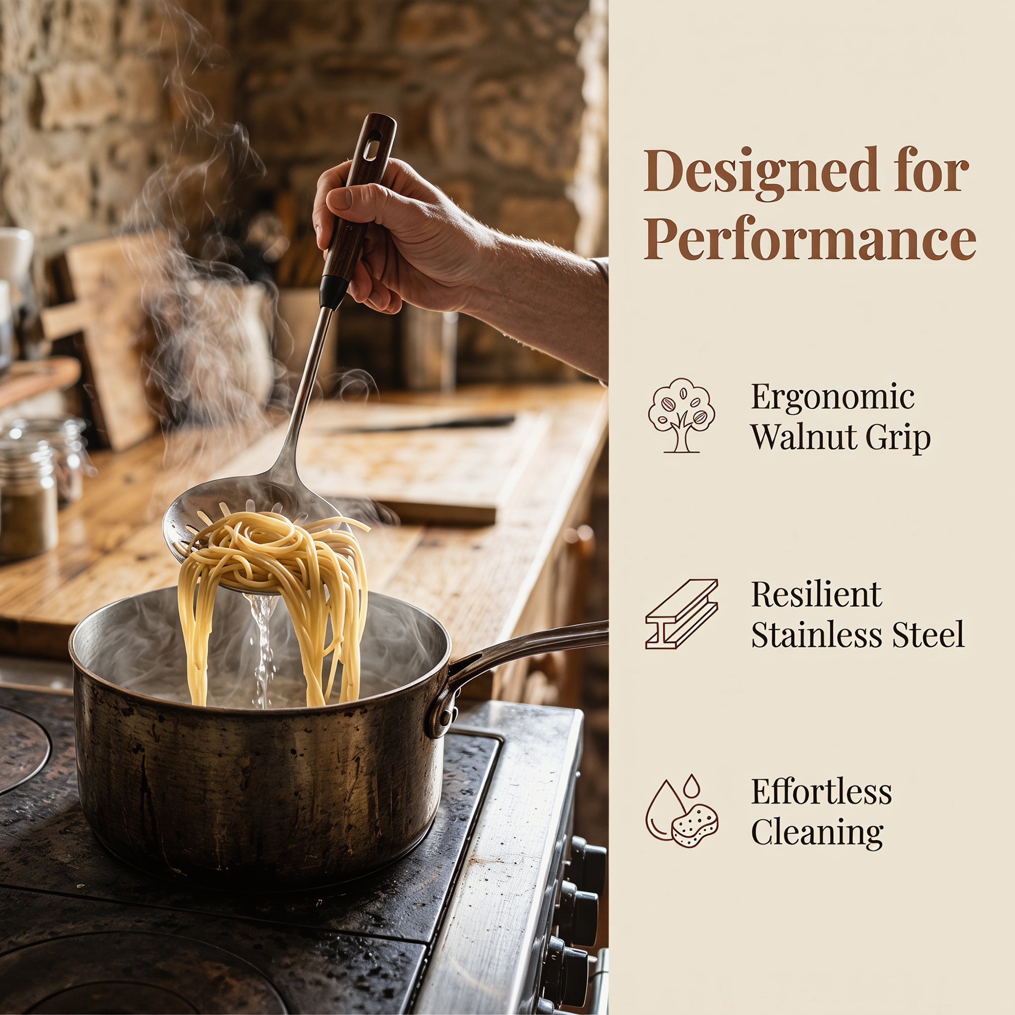 Unique Bargains Color-blocked Kitchen Utensil Set with Silicone Dark Brown J 3pcs