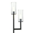 thumbnail image 3 of Evelyn&Zoe Traditional 2-Light Torchiere Floor Lamp with Clear Glass Shades, 3 of 7