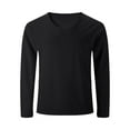 thumbnail image 5 of NJDVHB Chemises d'Hiver pour Hommes,Chandails en Molleton pour Hommes,Chemises pour Hommes à Manches Longues,Haut de Couche de Base d'Exercice à Manches Longues Uni Décontracté à Col Rond avec Poche pour Hommes,Noir,TTG, 5 of 5