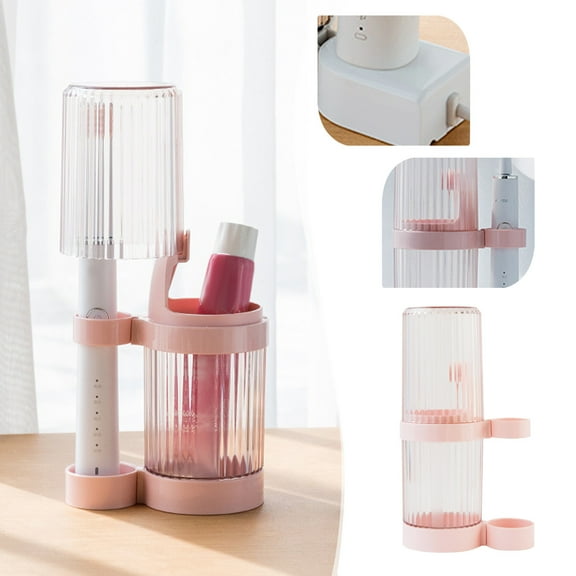 BAOPAI Bathroom Storage Organizer for Toothbrush Toothpaste and Makeup Brushes with Stand and Cups Compatible with Electric Toothbrushes