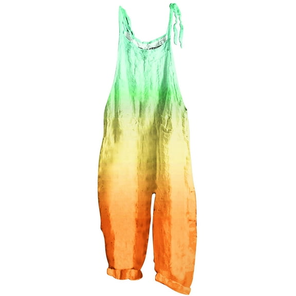 BangWanChi Womens Jumpsuits Overalls Wide Leg Casual Women Ladies Bee FestivalPrinted Summer Sleeveless Backless Loose Long Playsuits Rompers Jumpsuit