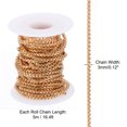thumbnail image 2 of Uxcell 16.4Ft Box Chain Roll, 3mm Width Cable Square Box Link Chains Bulk Jewelry Extender Chain for Jewelry Making DIY Craft Necklaces Bracelet, Gold Tone, 2 of 6