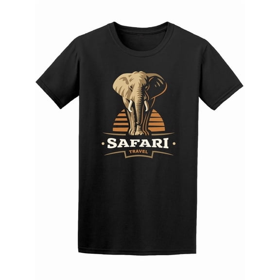 African Safari Elephant Logo T-Shirt Men -Image by Shutterstock, Male Medium