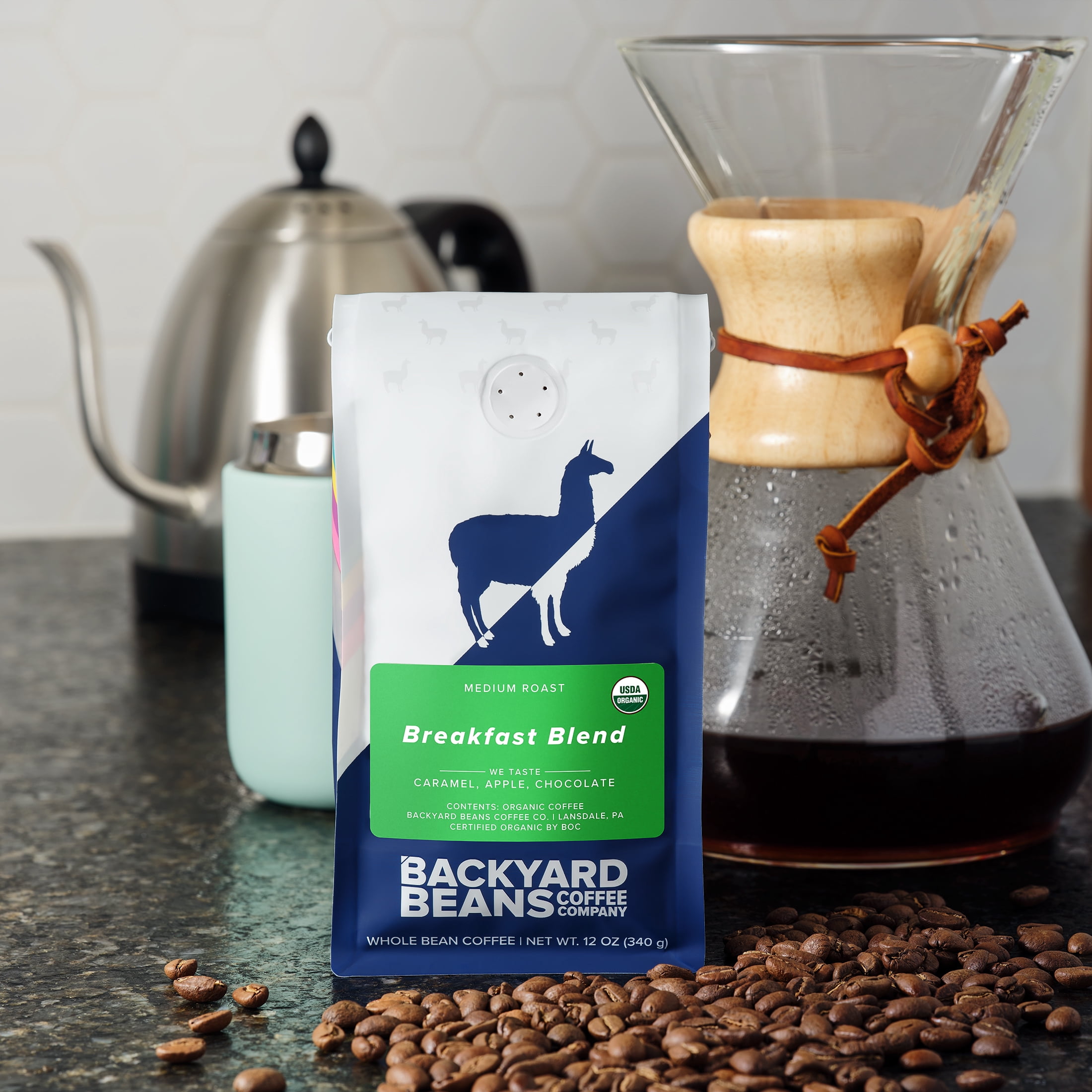 Local Backyard Beans Coffee Co Breakfast Blend, Organic, Medium Roast, Whole Bean Coffee, 12oz