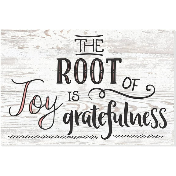 The Root Of Joy Is Gratefulness Rustic Wood Wall Sign 8x12