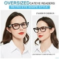thumbnail image 2 of MARE AZZURO Cat Eye Reading Glasses Women Oversized Readers 1.0 1.25 1.5 1.75 2.0 2.25 2.5 2.75 3.0 3.5 4.0 5.0 6.0 (Leopard/Grey, 2.50)with Flexible Spring Hinge, Polycarbonate Lens, 2 of 6
