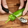thumbnail image 6 of Cave Tools (2Pc) Jalapeno Coreer And Seeder For Peeling Or Cutting Off Pepper Tops, Banana Tops, Or Pepper Stems For Roasting On The Grill, Smoker, Or Oven - Kitchen & Grilling Accessories, 6 of 7