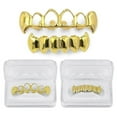 thumbnail image 4 of Ensemble de Grillz Plaqué Or Hip Hop Dents Crochues Creuses & Crocs Solides Bas Ensembles de Grils Vampire, 4 of 5