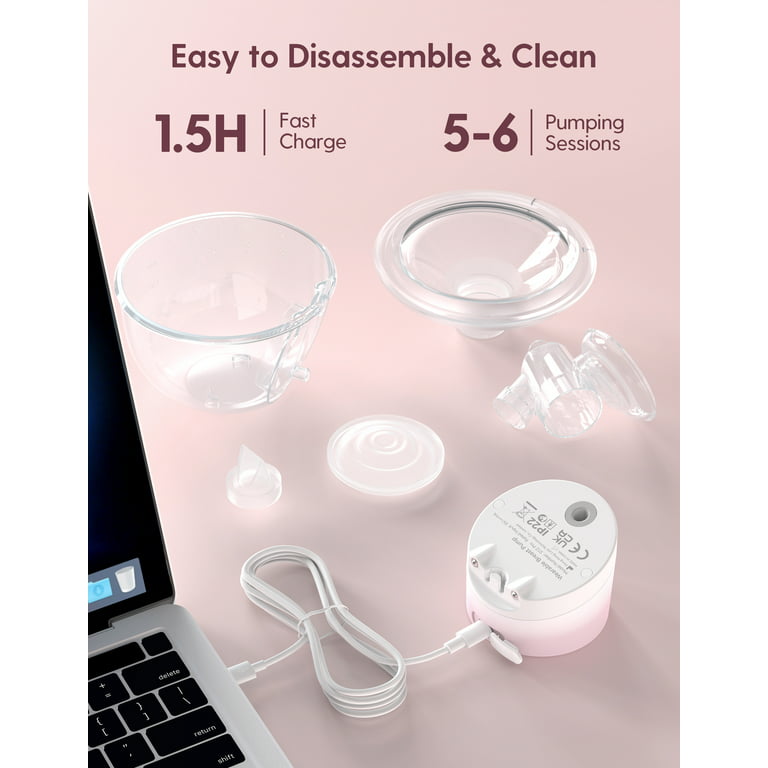 Momcozy S12 Pinky Pro Hands Free Breast Pump Wearable, 24mm 2 Pack Electric  