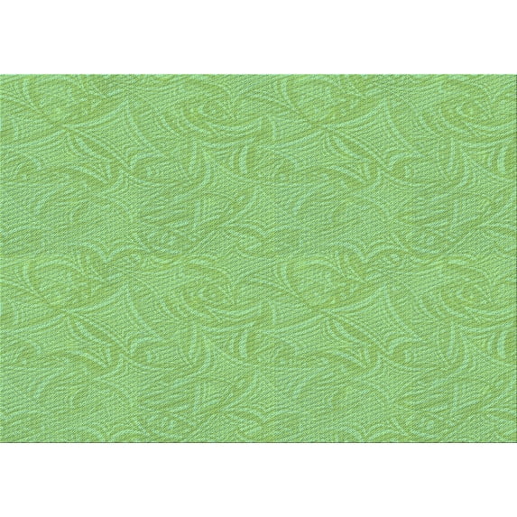 Ahgly Company Indoor Rectangle Patterned Jade Green Area Rugs, 7' x 9'