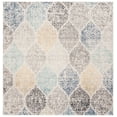thumbnail image 4 of SAFAVIEH Madison Leighton Geometric Area Rug, Ivory/Blue, 9' x 9' Square, 4 of 10
