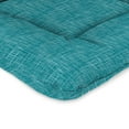 thumbnail image 4 of Jordan Manufacturing 38" x 21" Sketch Opal Teal Crosshatch Rectangular Outdoor Wrought Iron Chair Cushion with Ties and Hanger Loop, 4 of 11