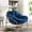 Blue-Fabric, variant on Indoor Outdoor Rocking Chair, Oversized Papasan Rocking Chair with Padded Cushion, Rocker Egg for Front Porch, Garden, Living Room, Bedroom, Apartment