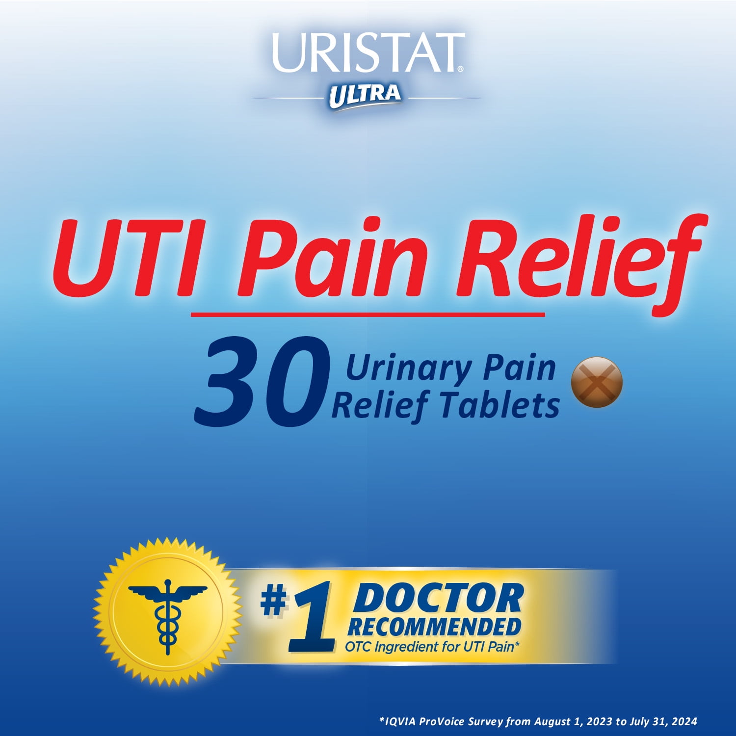 (3 pack) URISTAT Ultra UTI Pain Relief, Cranberry Flavored UTI Treatment Tablets, 30 Ct