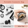 thumbnail image 4 of Bolsa de maquillaje de bolsillo, bolsa de maquillaje de bolsillo, bolsa de maquillaje de viaje portátil con cierre automático y sin cremallera, impermeable, 4 of 5