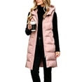 thumbnail image 3 of Agkizg Women's Long Hooded Puffer Vests, Sleeveless Quilted Gilet, Full Zip Up Warm Winter Outerwear with Side Pockets, Casual Longline Vests for Fall Winter, 3 of 7